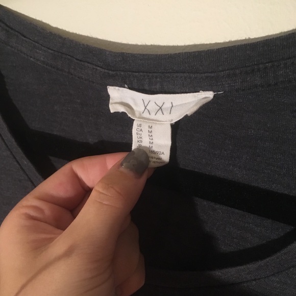 Grey Basic V-Neck T-Shirt - Picture 3 of 5